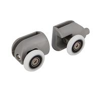 Amig - Set de 2 Rodamientos de mampara Mod. PMC01 - Ø23 mm - Nylon - Gris - Juego de pinzas de nylon con 1 rueda - Para Puerta Corredera de Duchas de Baños