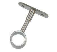 Amig - Soporte Central para Tubos de Armario - Sujeción para Barras del Vestidor - Adecuadoes para Colgar y Organizar Ropa - Zamak - Ø19 x 62 mm - Acabado Niquel Cepillado