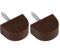 Amig - Soporte, con Forma de Media Luna, Ø 20 x 30 mm, 8 Unidades, Óptimo para Sujeción de Baldas de Armarios, Vitrinas o Estanterías, Fácil Fijación Mediante Tornillo, Plástico Marrón (Paquete de 2)