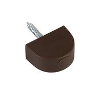 Amig - Soporte, con Forma de Media Luna, Ø 20 x 30 mm, 8 Unidades, Óptimo para Sujeción de Baldas de Armarios, Vitrinas o Estanterías, Fácil Fijación Mediante Tornillo, Plástico Marrón