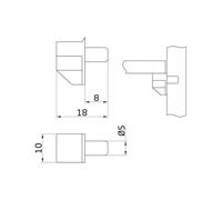 Amig - Soporte - Con Forma de Triángulo - Ø 5 x 18 x 10 mm - 8 Unidades - Ideal para Sujeción de Baldas de Armarios, Vitrinas o Estanterías - Fácil Fijación Mediante Tornillo - Plástico Marrón