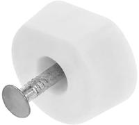 Amig - Soporte, con Forma Redonda, Ø 15 x 7 x 19 mm, 8 Unidades, Óptimo para Sujeción de Baldas de Armarios, Vitrinas o Estanterías, Fácil Fijación Mediante Tornillo, Plástico Blanco