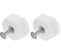 Amig - Soporte, con Forma Redonda, Ø 15 x 7 x 19 mm, 8 Unidades, Óptimo para Sujeción de Baldas de Armarios, Vitrinas o Estanterías, Fácil Fijación Mediante Tornillo, Plástico Blanco (Paquete de 2)