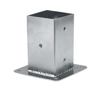 Amig - Soporte de Fijación de Suelo Cuadrado Mod.358 en Acero Zincado, Base de Atornillar Ideal de Vallas, Postes, Cercas o Vigas de Madera para Jardines, Patios o Terrazas, Medida: 92 mm, Plateado