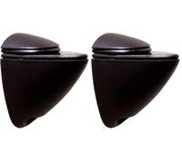 Amig Soporte de Pared para Baldas y Estantes, Apertura Máxima 10 mm, Material Zamak, Acabado Negro, Soporte Pelícano (Paquete de 2)