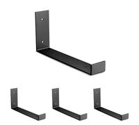 Amig - Soporte En L para Estantes Industriales - 103 x 261 x 40 mm - Acero Negro Mate - Soporte Estantería Pared - Diseño Funcional y Resistente - Ideal para Estanterías de Pared (Paquete de 4)