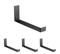 Amig - Soporte En L para Estantes Industriales - 103 x 261 x 40 mm - Acero Negro Mate - Soporte Estantería Pared - Diseño Funcional y Resistente - Ideal para Estanterías de Pared (Paquete de 4)