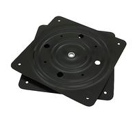 Amig - Soporte Giratorio Metálico - 240 x 240 mm - Con Giro de 360º y Retorno Automático - Carga Máxima 180 kg - Plataforma Rotatoria para TV, Altavoz, Ordenador, Bandejas - Acero Negro
