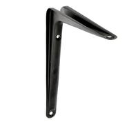 Amig - Soporte para Estantería de Pared - Escuadra en Acero - 200X150 mm - Color Negro - Resistente hasta 35 Kg - Ángulo para Estantes - Soporte para Baldas - Fácil de Instalar