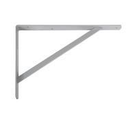 Amig - Soporte para Estantería de Pared - Escuadra en Acero - 250x200 mm - Color Gris Metalizado - Resistente hasta 330 kg - Ángulo para Estantes - Soporte para Baldas - Fácil de Instalar