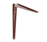 Amig - Soporte para Estantería de Pared - Escuadra en Acero - 300X250 mm - Color Marrón - Resistente hasta 40 Kg - Ángulo para Estantes - Soporte para Baldas - Fácil de Instalar