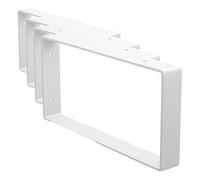 Amig - Soporte Rectangular para Estantes Industriales - 126 x 261 x 30 mm - Acero Blanco - Soporte Estantería Pared - Diseño Funcional y Resistente - Ideal para Estanterías de Pared (Paquete de 4)