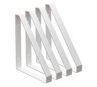 Amig - Soporte Triangular para Estantes Industriales - 211 x 261 x 30 mm - Acero Blanco - Soporte Estantería Pared - Diseño Funcional y Resistente - Ideal para Estanterías de Pared (Paquete de 4)