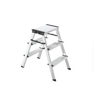 Amig Taburete Plegable 3 Peldaños Aluminio 57x60x36 cm | Ligero y fácil de transportar. Peldaños antideslizantes y plegado compacto.