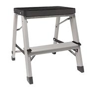 Amig - Taburete Plegable de Aluminio 45 cm - 3 Peldaños Antideslizantes y Seguros - Compacto y Ligero - Ideal para Hogar y Bricolaje