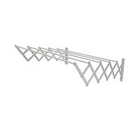 Amig - Tendedero Extensible de Pared Niza - Fabricado en Aluminio de Alta Resistencia - Acabado Inoxidable - Medidas: 140x14x3cm - Tenderete de Ropa Exterior Plegable