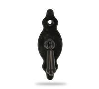 Amig - Tirador Vertical - Modelo 1005 - Fabricado en Acero - Herraje Rústico - Medidas: 28 x 80 mm - Con Placa Punteada - Ideal para muebles - Acabado: Negro