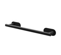 Amig - Toallero Adhesivo de baño Mod. EA-1 - Soporte de Pared para Toallas Adhesivo sin Tornillos - 400 x Ø19 x 70 x 45 mm - Acero Inoxidable - Negro Mate
