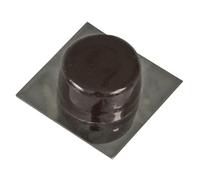 Amig - Tope Adhesivo para Puertas de Paso - 45 x 45 mm - Modelo 405 - Plástico - Acabado Marrón - Base Metálica Cuadrada - Fijación en el Suelo - Fácil Instalación