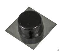 Amig - Tope Adhesivo para Puertas de Paso - 45 x 45 mm - Modelo 405 - Plástico - Acabado Negro Inoxidable - Base Metálica Cuadrada - Fijación en el Suelo - Fácil Instalación