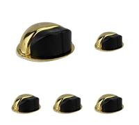 Amig - Tope de puerta Adhesivo de Acero inoxidable - Para puertas de Paso - Bloqueadores de Puerta - Evita golpes y Protege la Pared - 50 mm - Acabado Oro (Paquete de 5)
