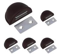 Amig - Tope Magnético para Puertas de Paso - Diámetro 48 x 25 mm - Modelo 403 - Plástico - Marrón - Fijación en el Suelo - Protección para tus Puertas, Ventanas y Muebles (Paquete de 5)