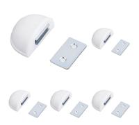 Amig - Tope Magnético para Puertas de Paso - Diámetro 48 x 25 mm - Plástico - Blanco - Fijación en el Suelo - Protección para tus Puertas, Ventanas y Muebles (Paquete de 5)