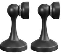 Amig - Tope Magnético para Retención de Puertas - Colocación en Suelo o Pared - Potente Imán - Fácil Instalación, Incluye Tornillería - Acero Inoxidable - Color Negro - Ø55 x 85 mm (Paquete de 2)