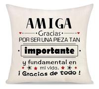 Amiga Amistad Gracias por ser Una Pieza tan Importante Funda de Cojín Regalos para Mujeres Chicas del Mejores Amigas Inspirador Regalo de Graduación Funda de Alomohada Cumpleaños Navidad (amiga-b)