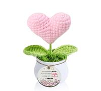 Amigas Amistad Regalo Maceta de Girasol a Crochet Positivo Agradecimiento Inspirador Mujeres Hombres Mejor Amigo Cumpleaños Graduación Hecho a Mano Tejido Navidad Jubilación Adornos (Corazón)