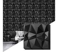 AMIGO 20 paneles de pared 3D con patrón de diamantes, PVC de alta resistencia, 30 x 30 cm, resistentes a la deformación, reciclables, resistentes al agua, resistentes al calor, inodoro, negro mate
