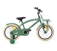 Amigo 2Cool - Bicicleta infantil para niños de 16', con freno de contrapedal y freno en V y ruedas estabilizadoras, a partir de 4 a 6 años, color verde