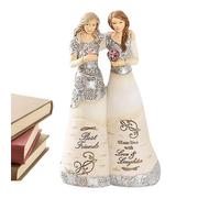 Amigo Angel Figurine - Forever Friends Figurine, Figura hermana | Escultura de resina pintada a mano, decoración del ángel guardián, diseño conmovedor, adorno para recursos para la amistad, bendición,