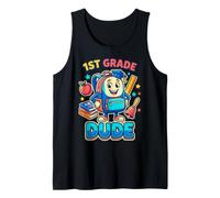 Amigo de Primer Grado Regreso a la Escuela Feliz Estudiante niño niños Camiseta sin Mangas