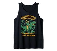Amigo desempleado a las 2PM - Divertido diseño de caos OVNI de dinosaurio Camiseta sin Mangas