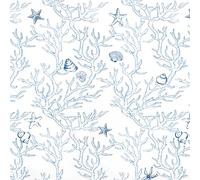 AMIGO Papel de Contacto Extraíble de Coral Marino de capa Gruesa,Papel Decorativo para Cajones,Armarios y Muebles 44x1000cm