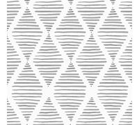 AMIGO Papel Pintado Adhesiva Moderna Estilo Bohémio con Diseño Geométrico en Negro,Papel Pintado de Vinilo Removible,Adecuado para Dormitorios, baños y más 44x500cm