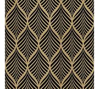 AMIGO Papel Pintado Autoadhesivo de Rayas Negras y Doradas de Bohemia para Dormitorios y Armarios 44x500cm