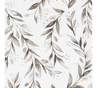 AMIGO Papel Pintado Autoadhesivo Despegable con Hojas Negras y Diseño de Salvia - Estilo Granja Moderno para Cocina, Dormitorio o Paredes Decorativas 44.5x1000cm