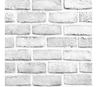 AMIGO Papel Pintado Autoadhesivo Ladrillo Piedra Papel de Pared Decorativo Removible Impermeable Estilo Retro Vinilo 44.5x1000cm