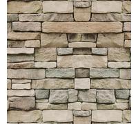 AMIGO Papel Pintado Autoadhesivo Ladrillo Piedra Papel de Pared Decorativo Removible Impermeable Estilo Retro Vinilo 44.5x1000cm