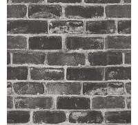 AMIGO Papel Vinilo Autoadhesivo 3D con Efecto Ladrillo Vintage Gris - Panel Decorativo Extraíble para Paredes, Dormitorios y Más - Fácil de Instalar (Despegar y Pegar) 44.5x1000cm