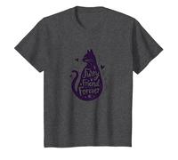 Amigo Peludo para Siempre Amante de los Gatos Camiseta, Niños, Jaspeado Oscuro, 10 años