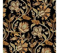 AMIGO Vinilo Autoadhesivo Decorativo Floral Negro y Dorado, Estilo Boho Moderno para Armarios, cajones, Dormitorios. Papel pintado de Contacto, Fácil Aplicación 44 cm x 5 m