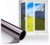 AMIGO Vinilos para Cristales Efecto Espejo Vinilo Adhesivo Cristal con Kit de Montaje Anti UV Anti Calor Unidireccional Protector de Privacidad Protege del Sol para Hogar Oficina Tienda 44.5x200cm