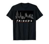 Amigos Ciudad Horizonte Letras Multitud Escena Camiseta