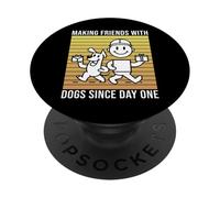 Amigos con Perros Repartidor Conductor Mensajero Trabajo Correo por PopSockets PopGrip Adhesivo
