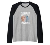 Amigos de todo el universo - Humor alienígena y Bigfoot Camiseta Manga Raglan