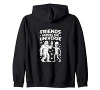 Amigos de todo el universo - Humor alienígena y Bigfoot Sudadera con Capucha