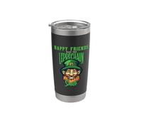 Amigos felices hacen sonreír a este duende Día de San Patricio Vaso térmico de acero inoxidable de doble pared